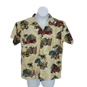 Aloha Republic Hawaiian Boys Button Down sz8‎ Shirt